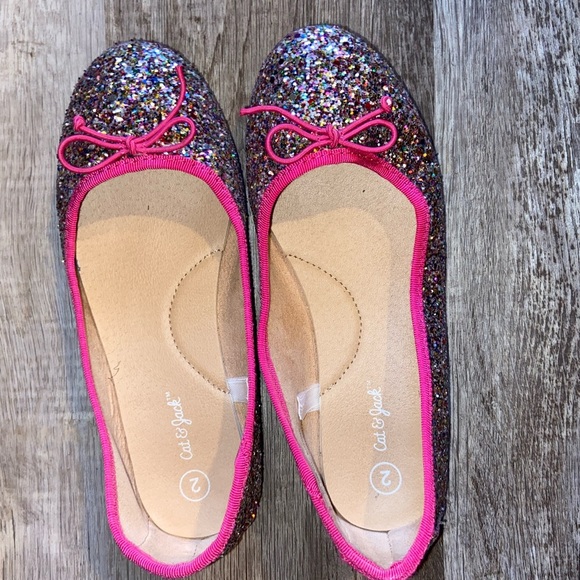 Cat & Jack glitter slip on shoes size 2 - Picture 2 of 4